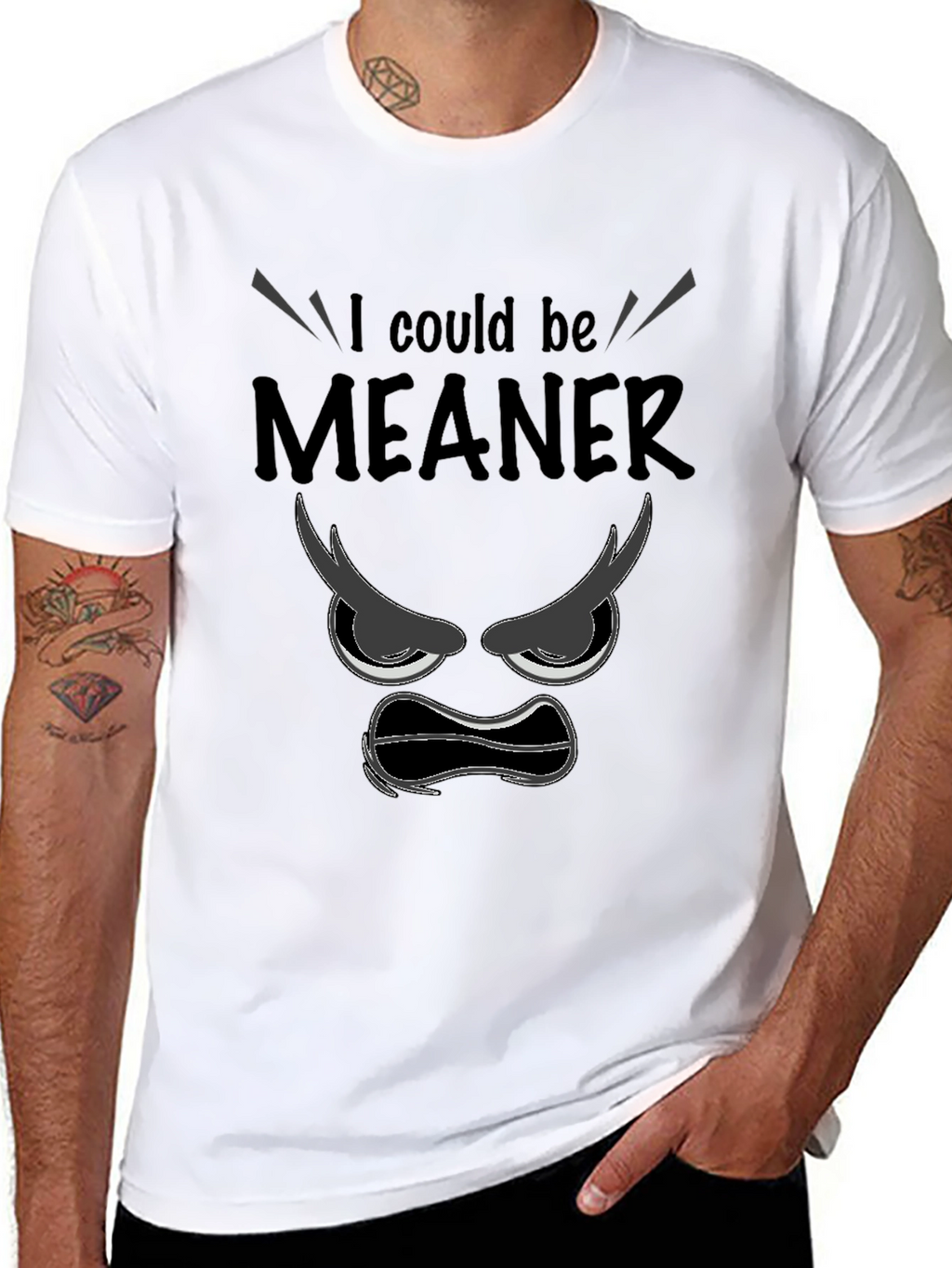 I Could Be Meaner Black Graphic T-Shirt