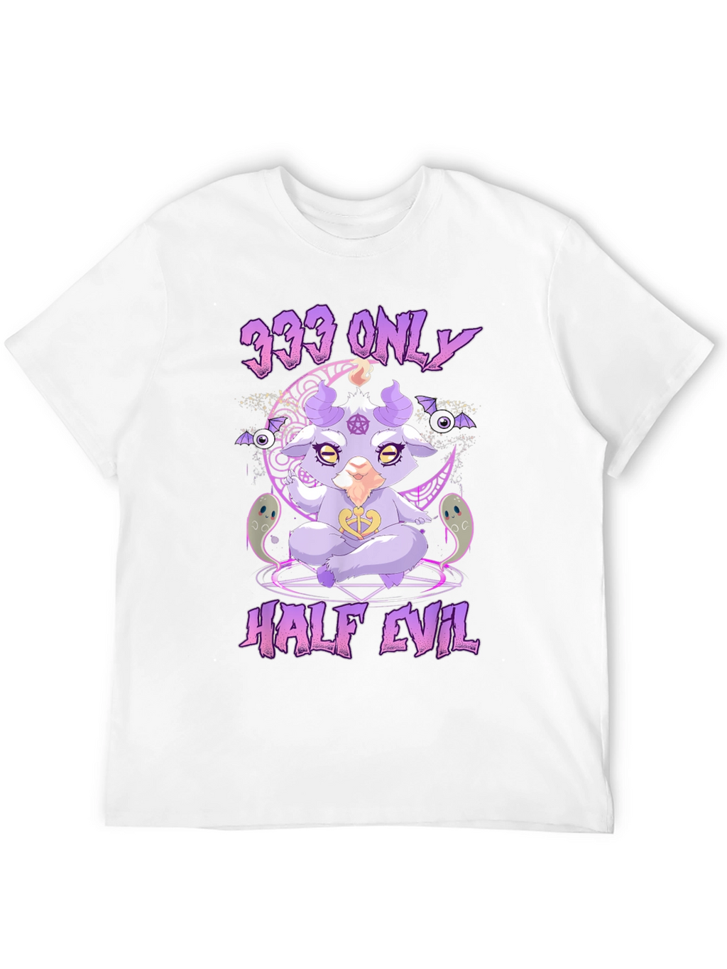Half Evil Baphomet T-Shirt - Goth Aesthetic