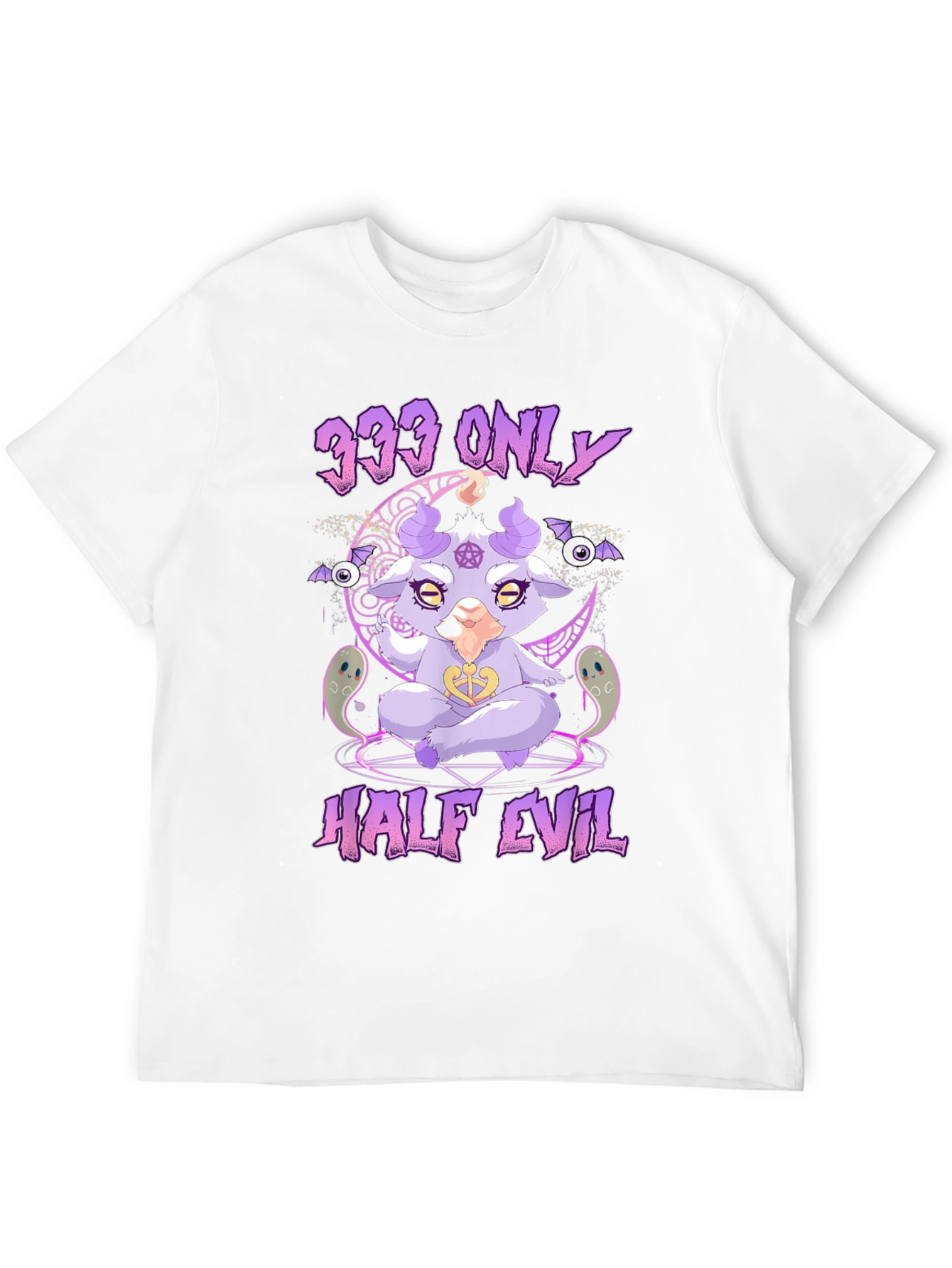 Half Evil Baphomet T-Shirt - Goth Aesthetic