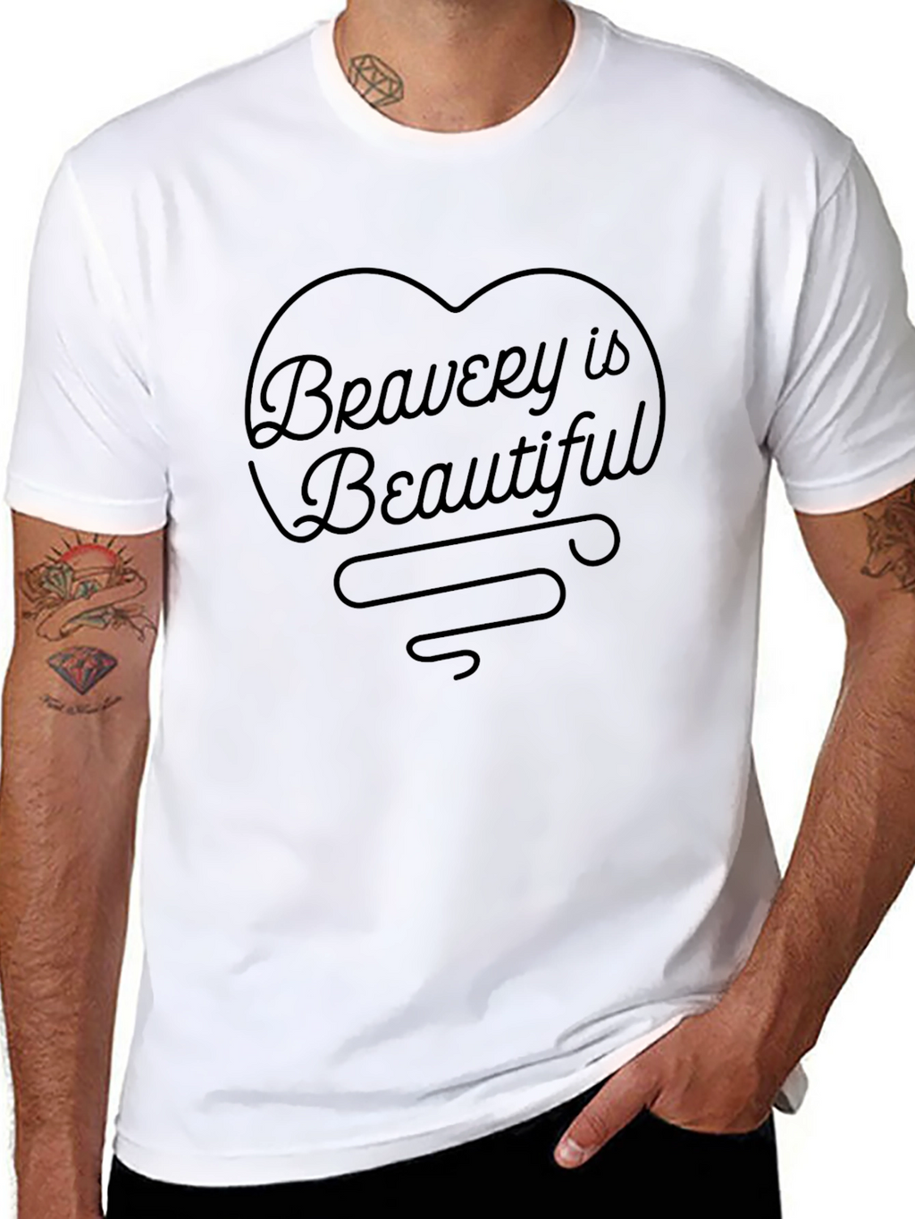 Bravery is Beautiful Black Graphic Tee
