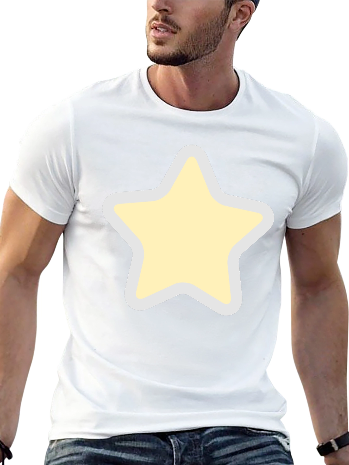 Black T-Shirt with Star Graphic