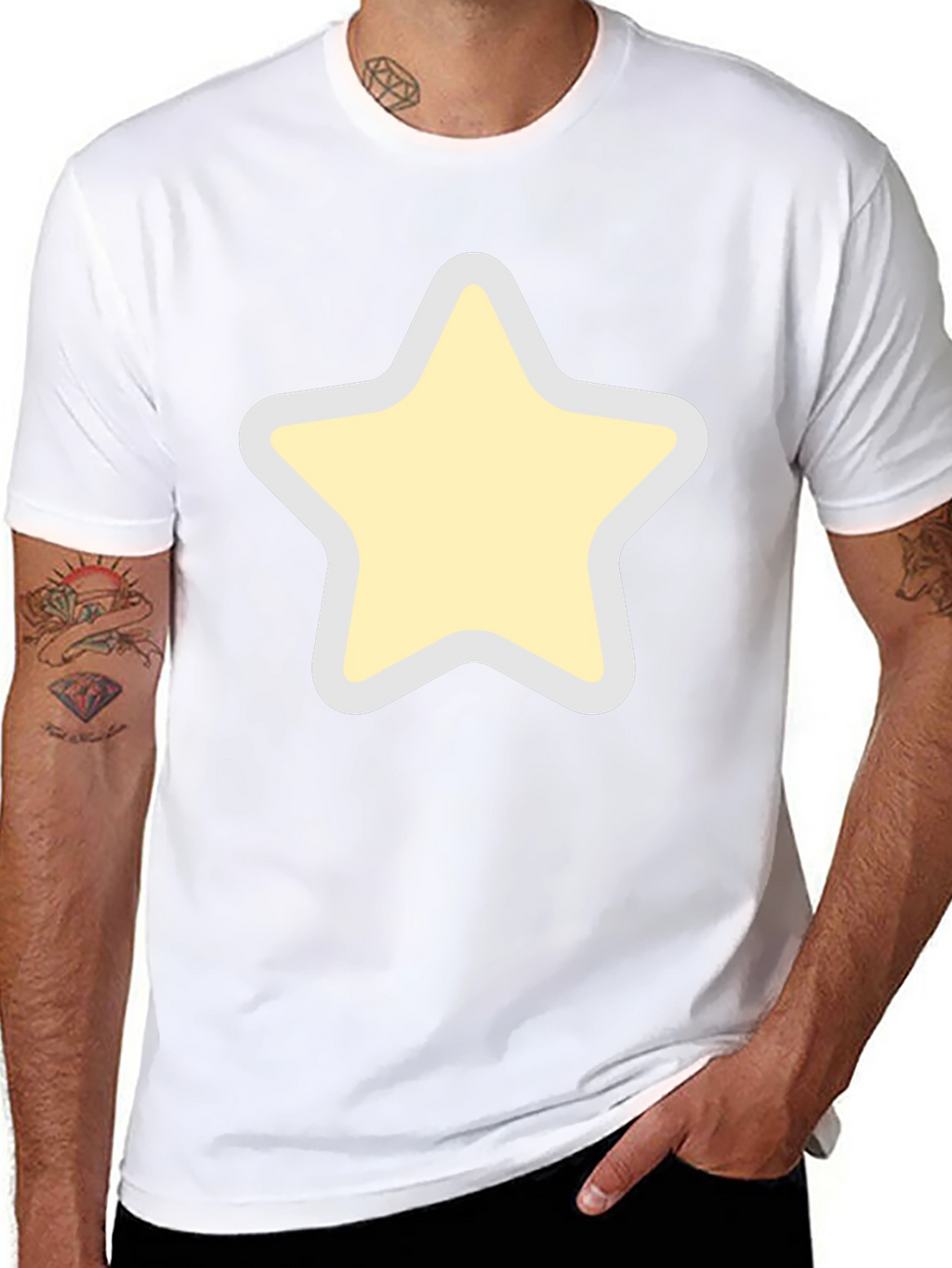 Black T-Shirt with Star Graphic