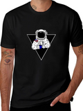 Astronaut Coffee Triangle Black T-Shirt