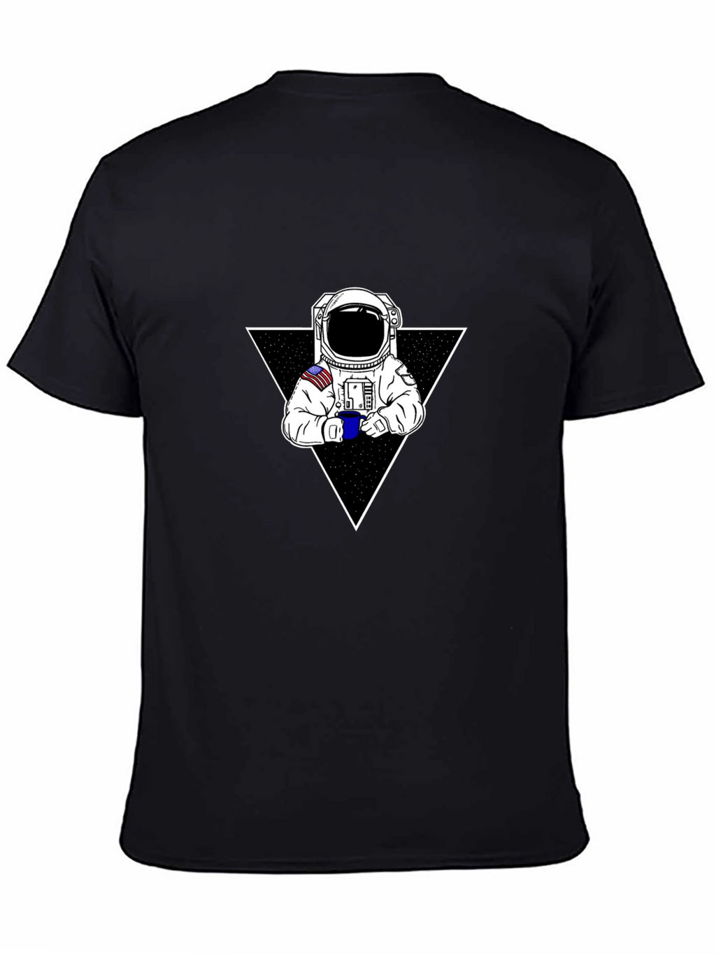 Astronaut Coffee Triangle Black T-Shirt