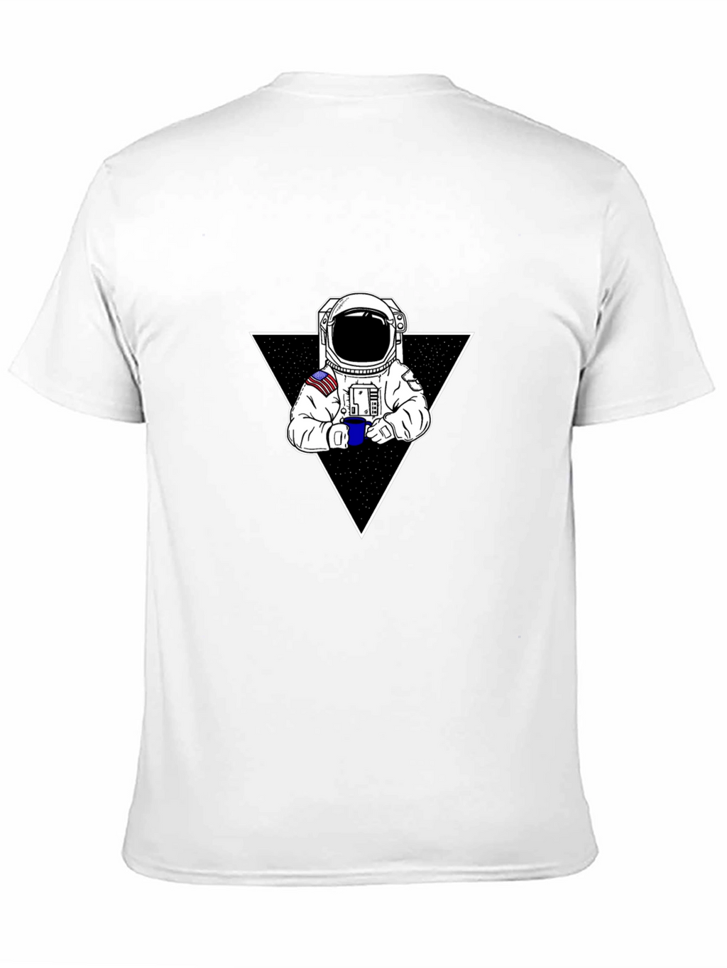 Astronaut Coffee Triangle Black T-Shirt