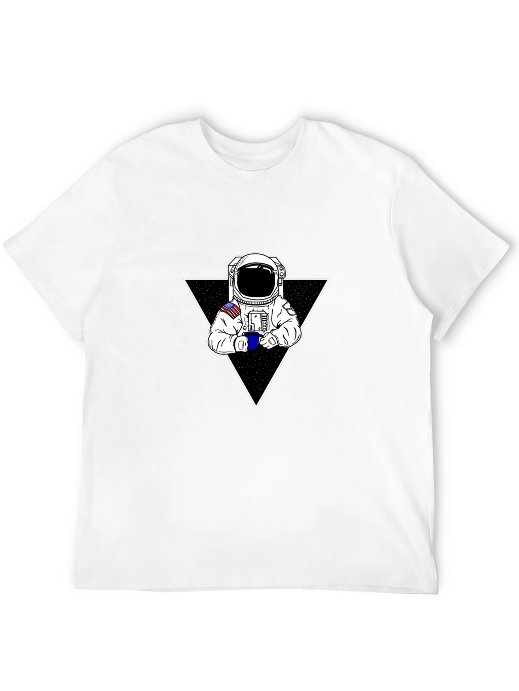 Astronaut Coffee Triangle Black T-Shirt