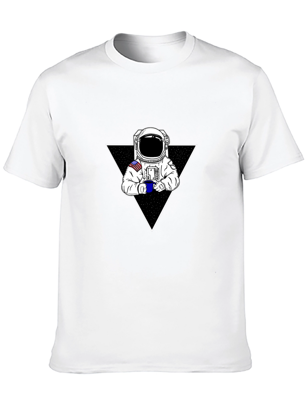 Astronaut Coffee Triangle Black T-Shirt