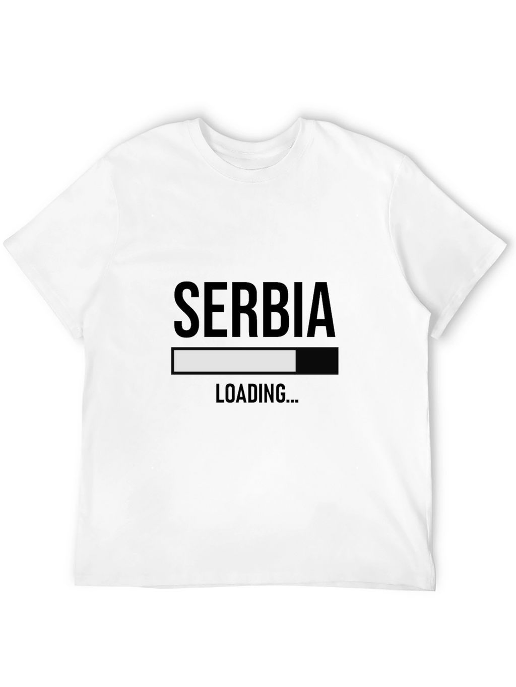 Serbia Loading Funny Graphic Tee - Black Cotton T-Shirt