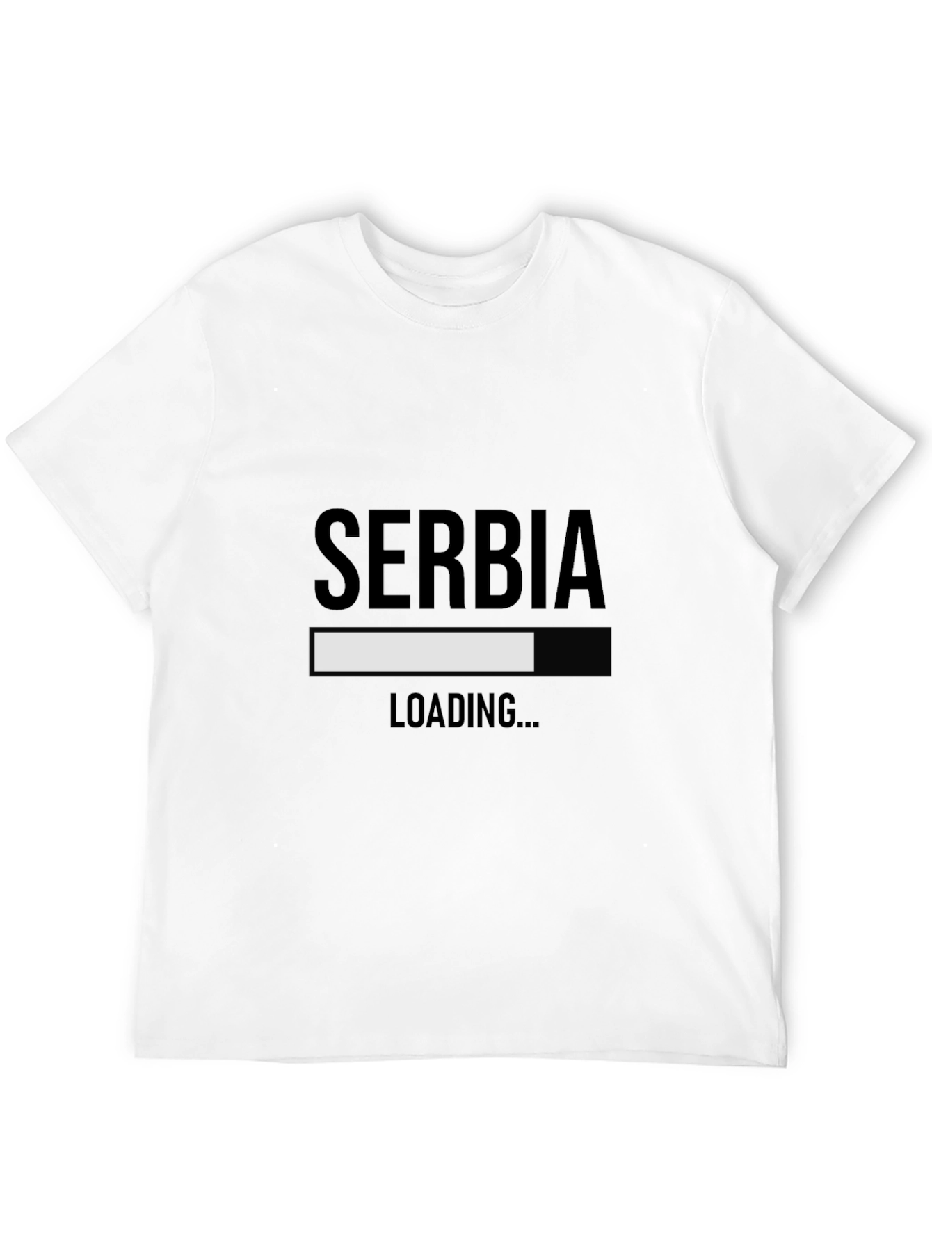 Serbia Loading Funny Graphic Tee - Black Cotton T-Shirt