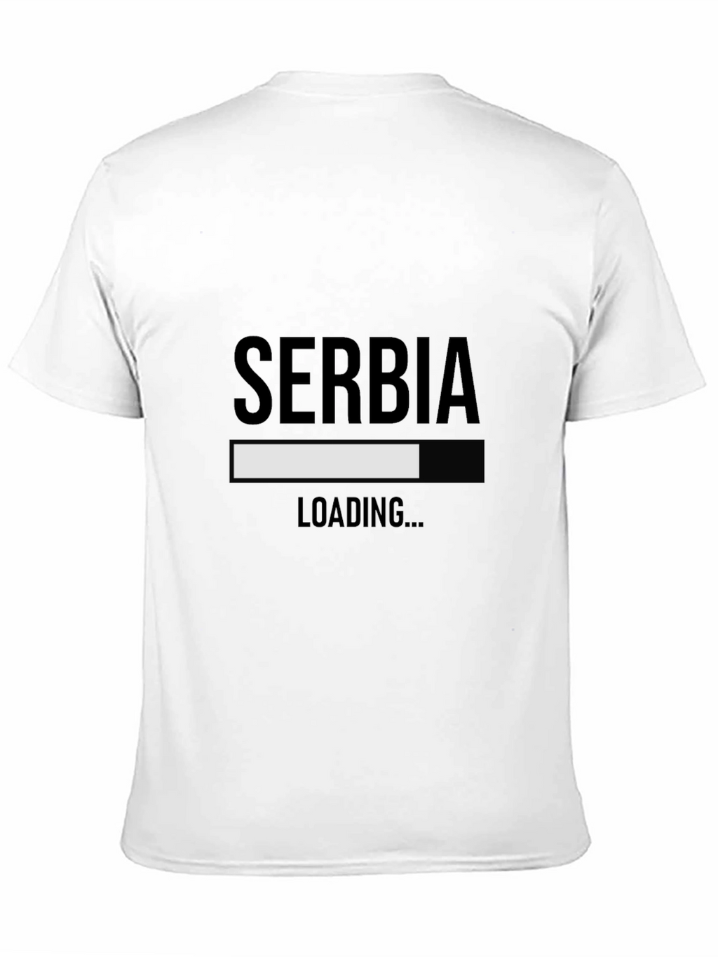 Serbia Loading Funny Graphic Tee - Black Cotton T-Shirt