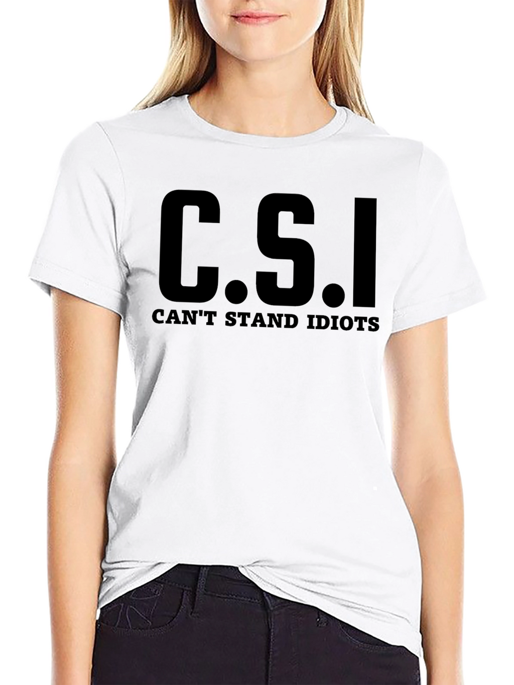 C.S.I. Cant Stand Idiots Graphic Novelty T-Shirt