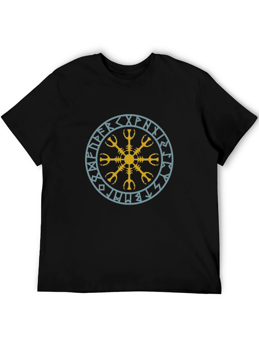 Viking Rune Circle Graphic Tee - Black