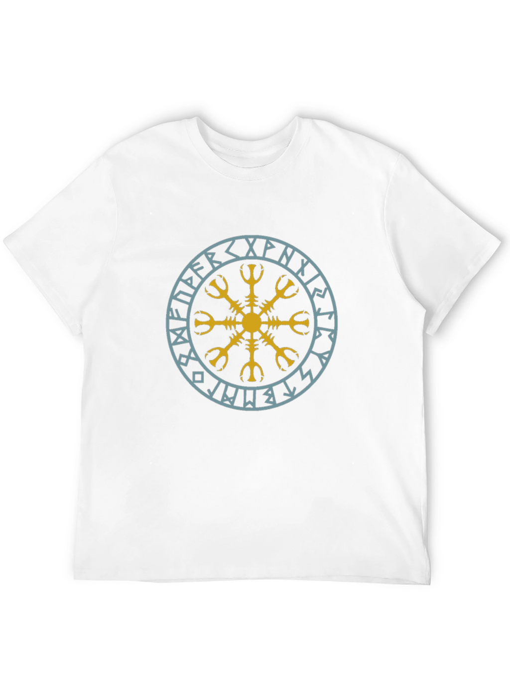 Viking Rune Circle Graphic Tee - Black