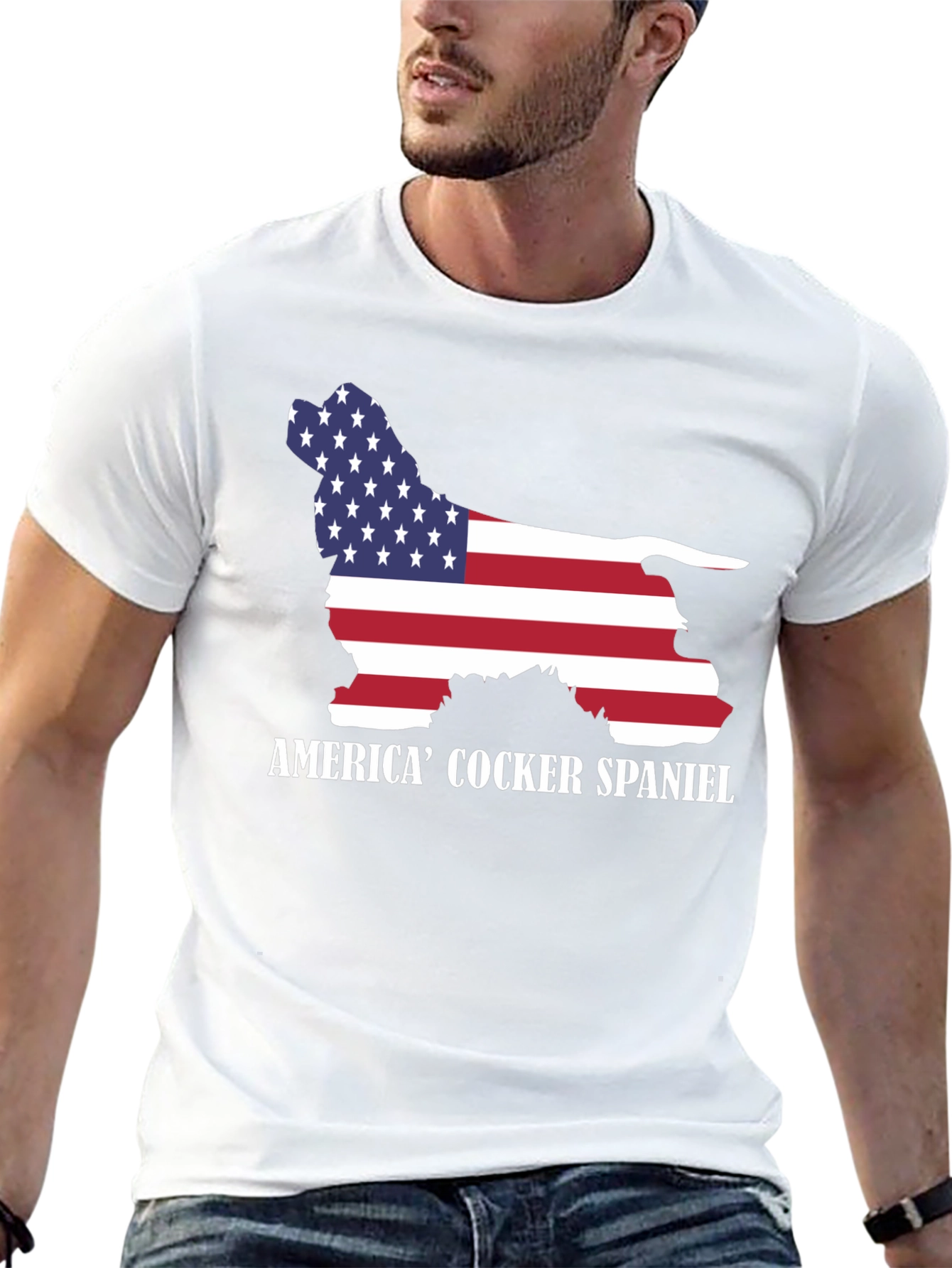 American Cocker Spaniel USA Flag T-Shirt