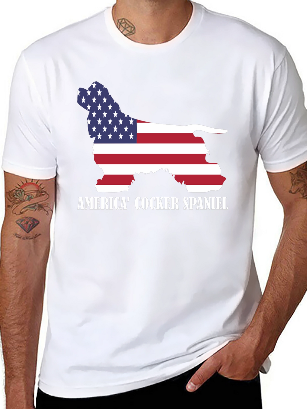 American Cocker Spaniel USA Flag T-Shirt