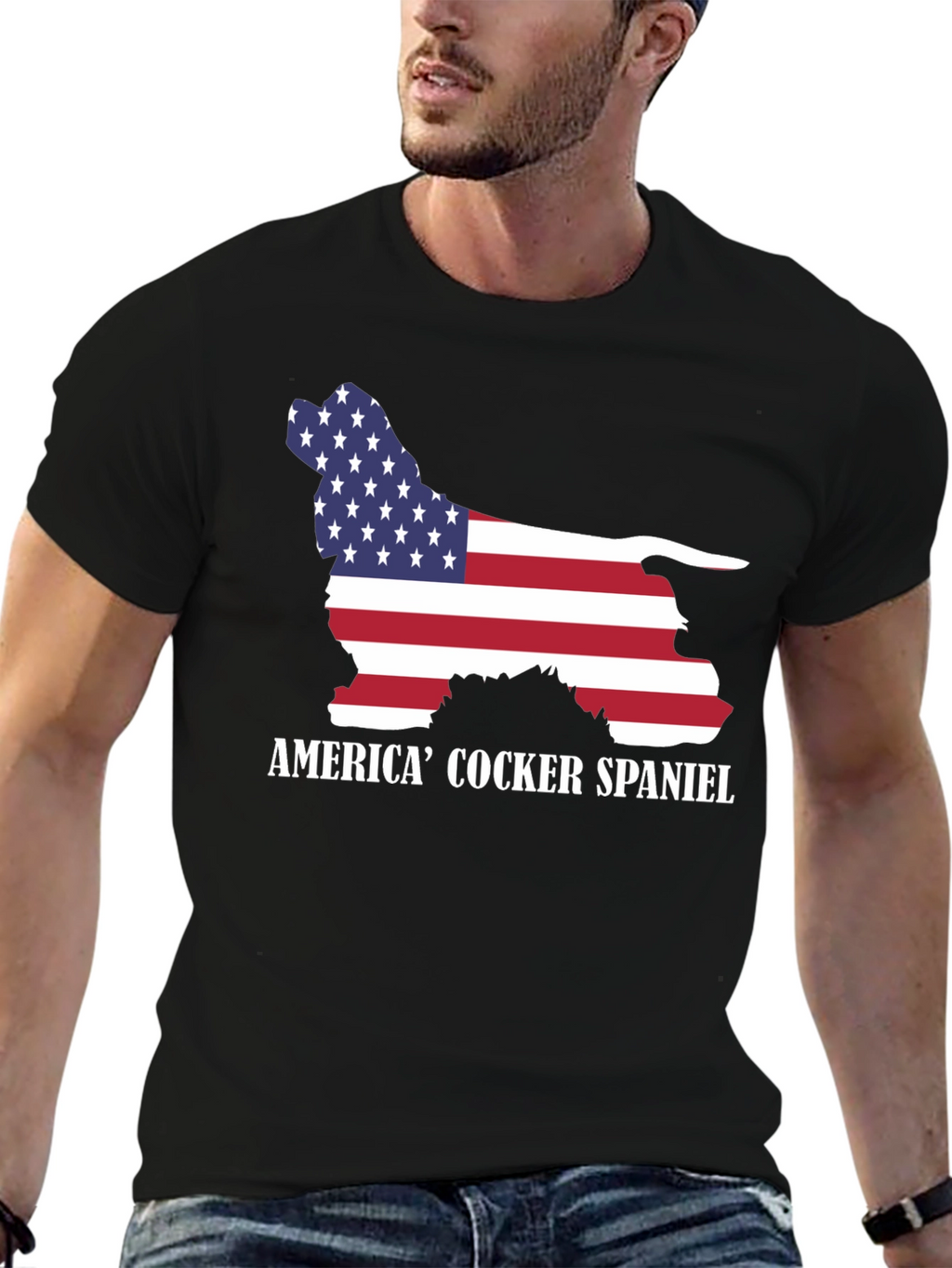 American Cocker Spaniel USA Flag T-Shirt