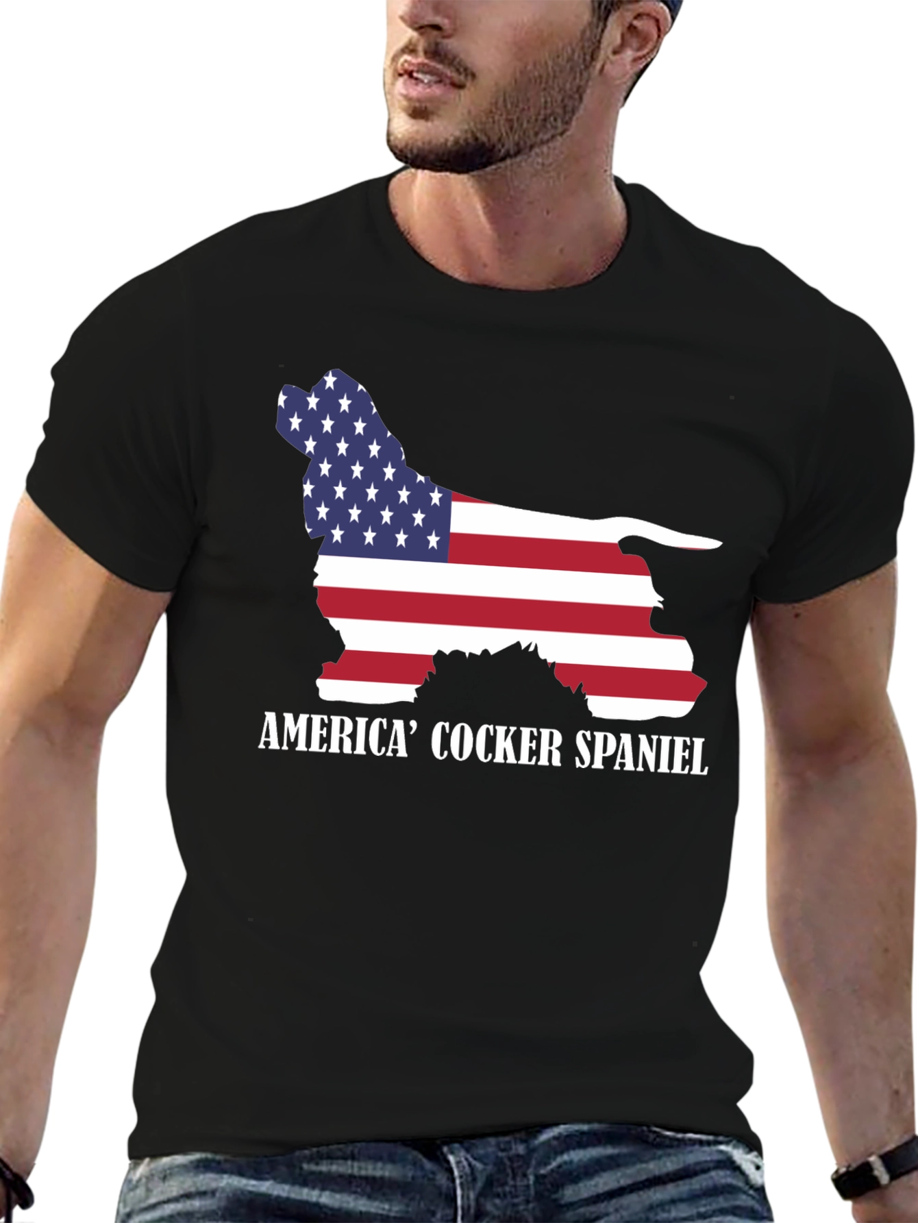 American Cocker Spaniel USA Flag T-Shirt