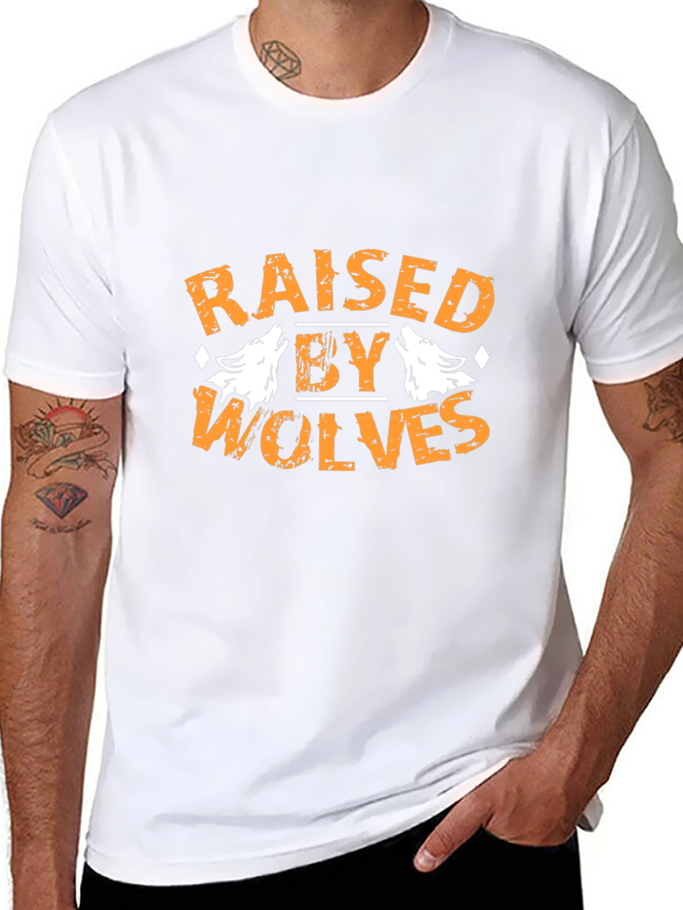 Raised By Wolves Graphic Tee - Black Cotton T-Shirt