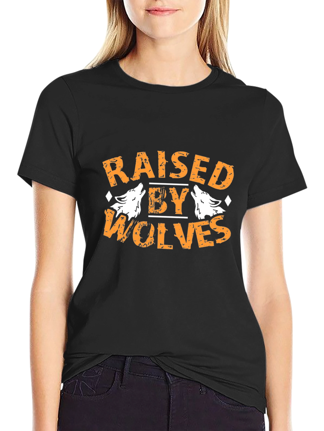 Raised By Wolves Graphic Tee - Black Cotton T-Shirt