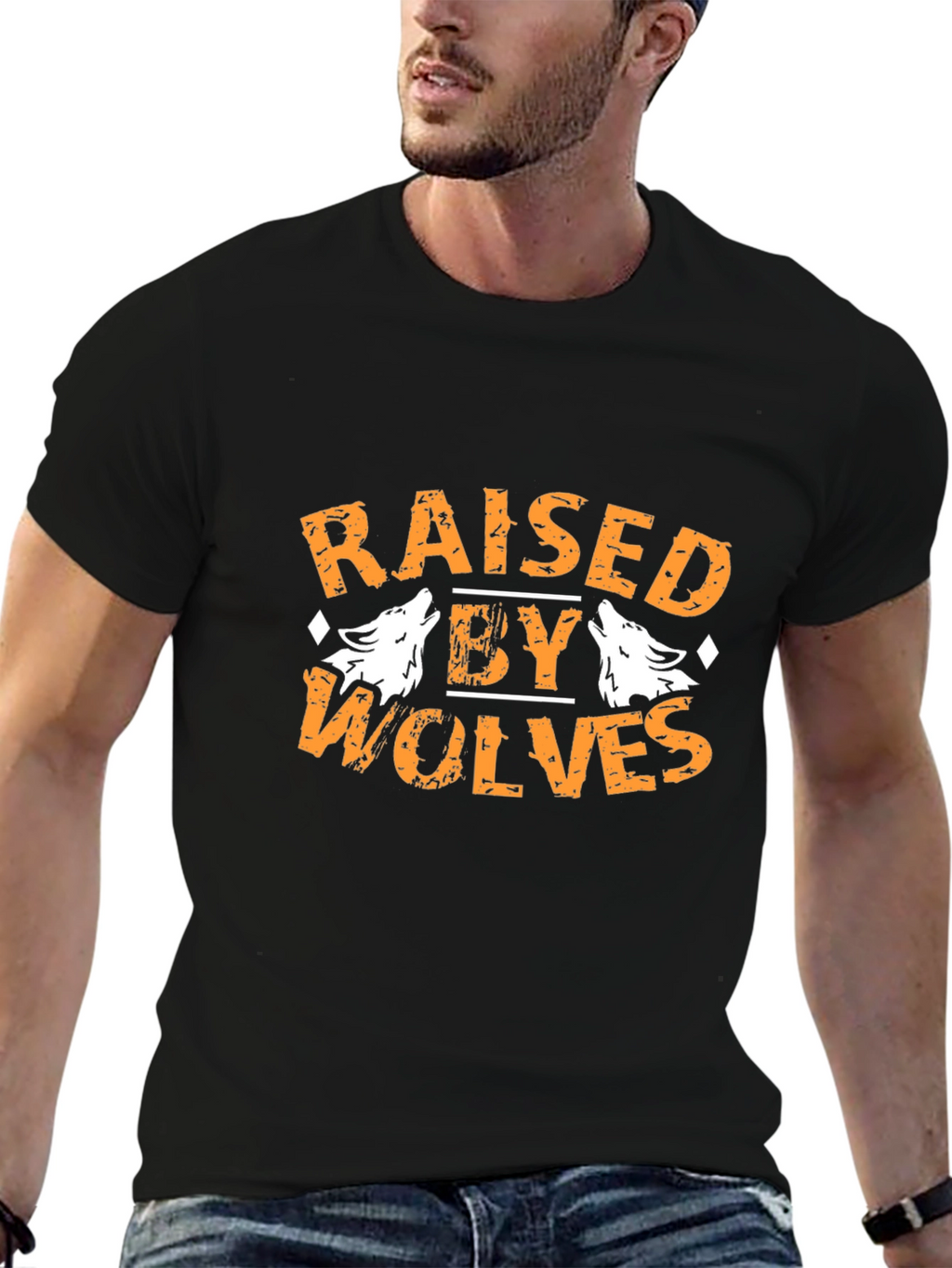 Raised By Wolves Graphic Tee - Black Cotton T-Shirt