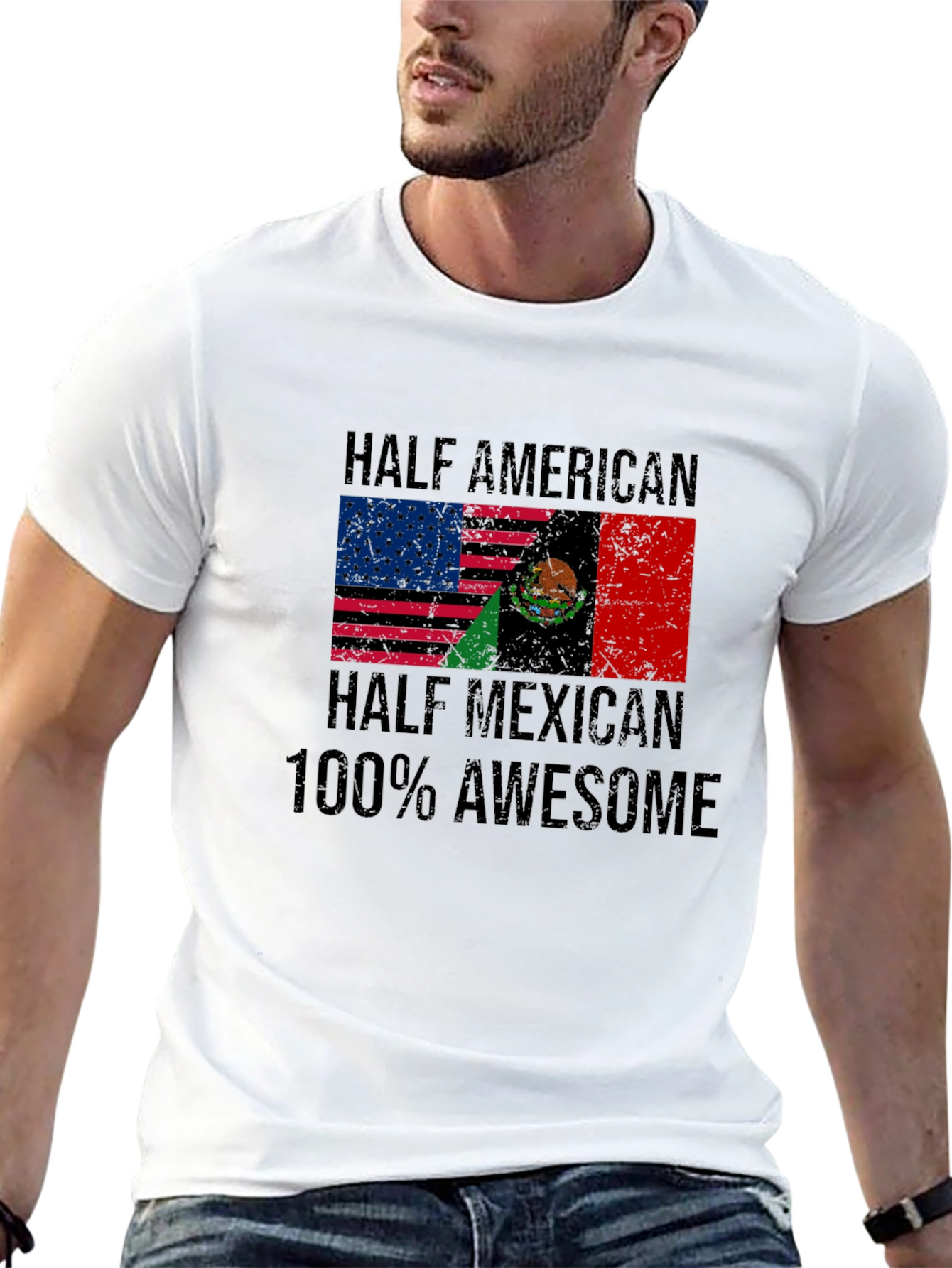 Half American Half Mexican Graphic Tee