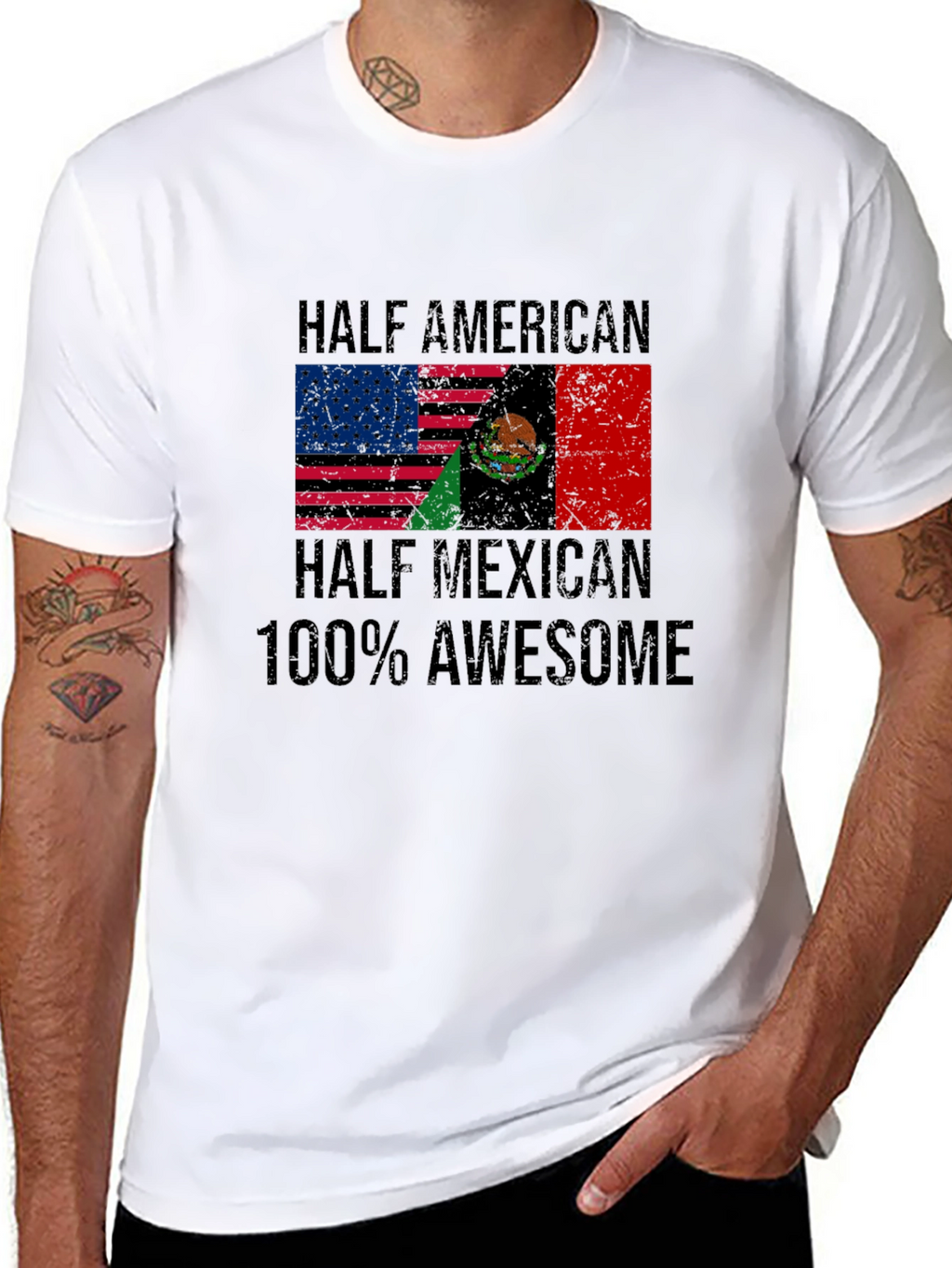 Half American Half Mexican Graphic Tee