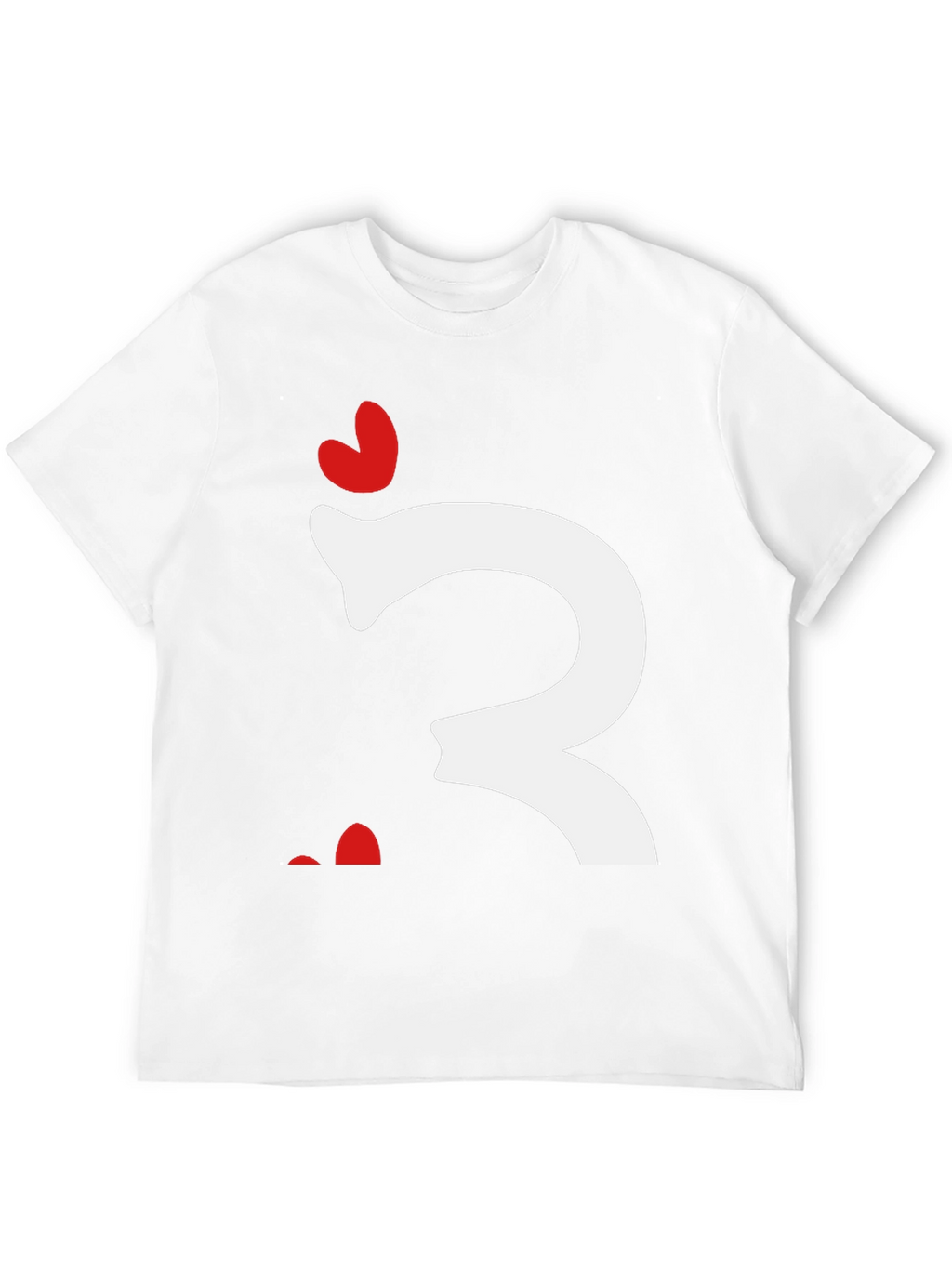 Quirky Heart Letter T-Shirt - Black Cotton Tee