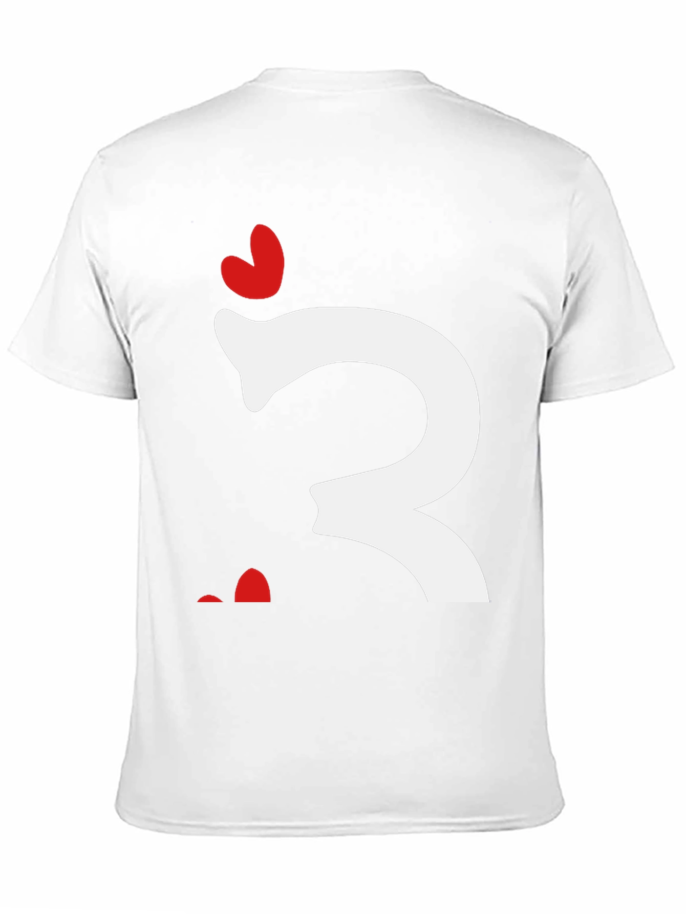 Quirky Heart Letter T-Shirt - Black Cotton Tee