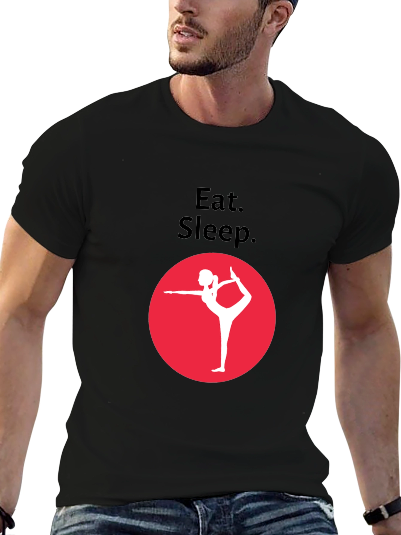 Eat Sleep Yoga Black Graphic Tee