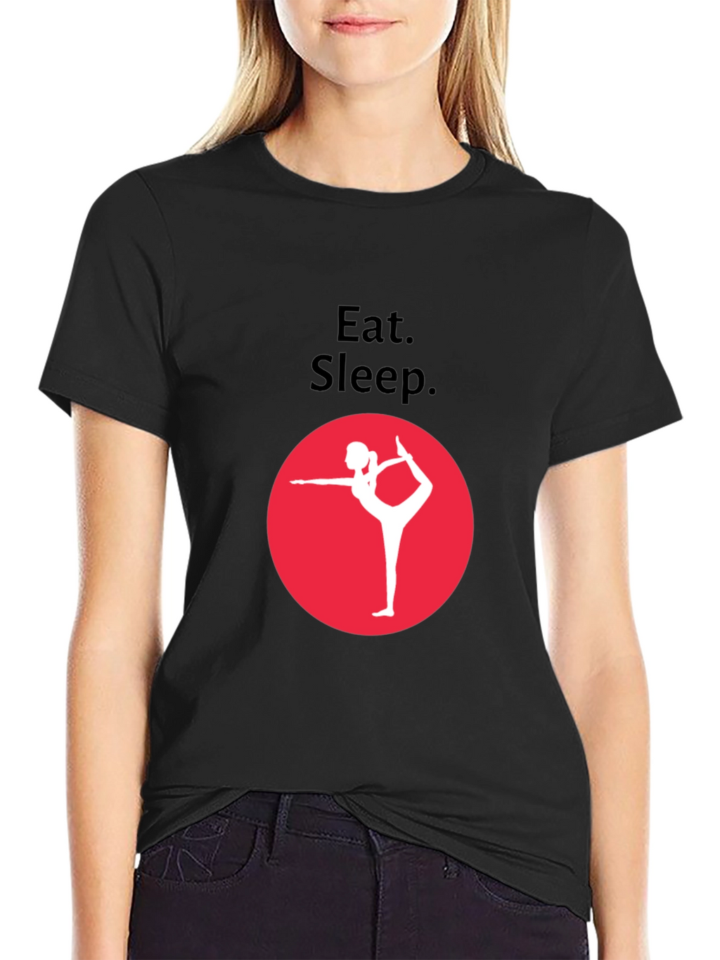 Eat Sleep Yoga Black Graphic Tee