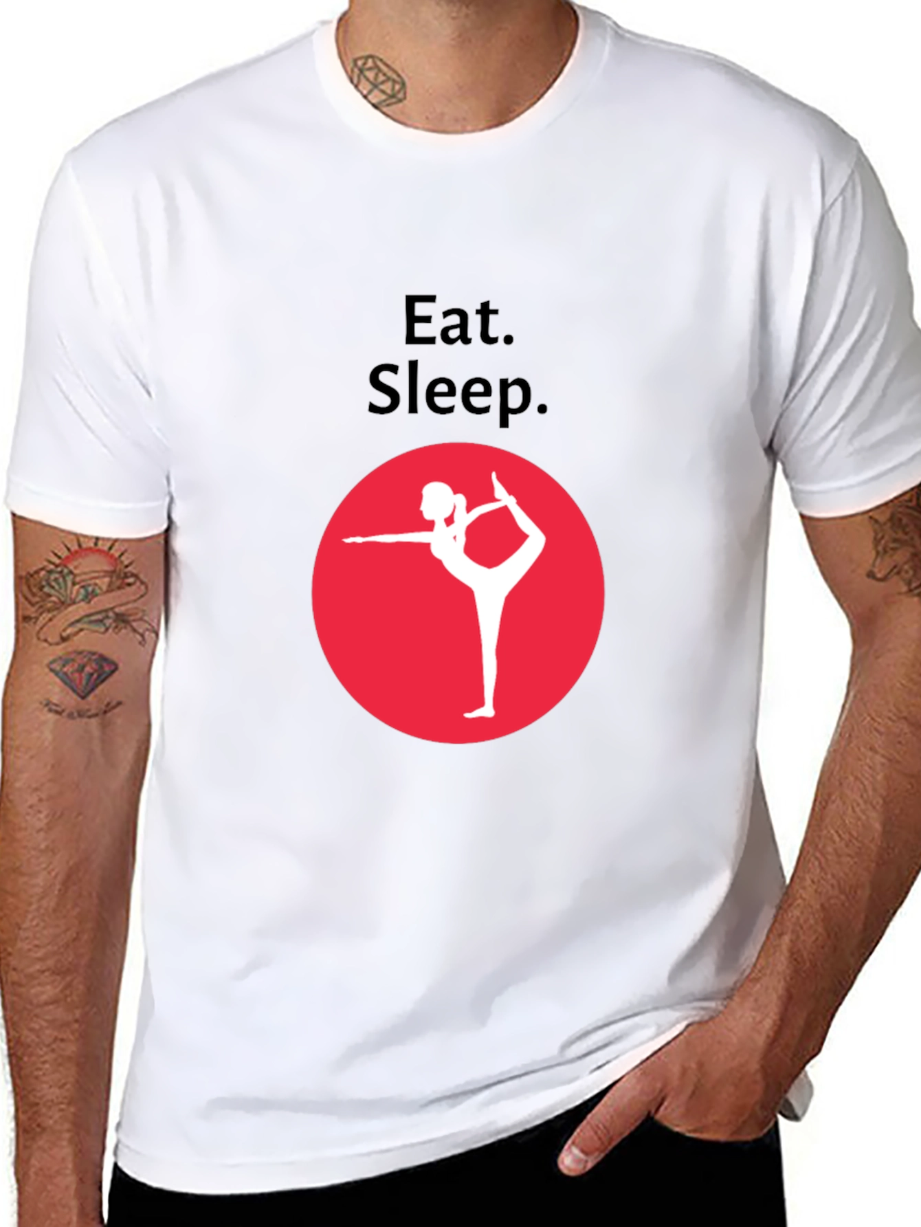 Eat Sleep Yoga Black Graphic Tee
