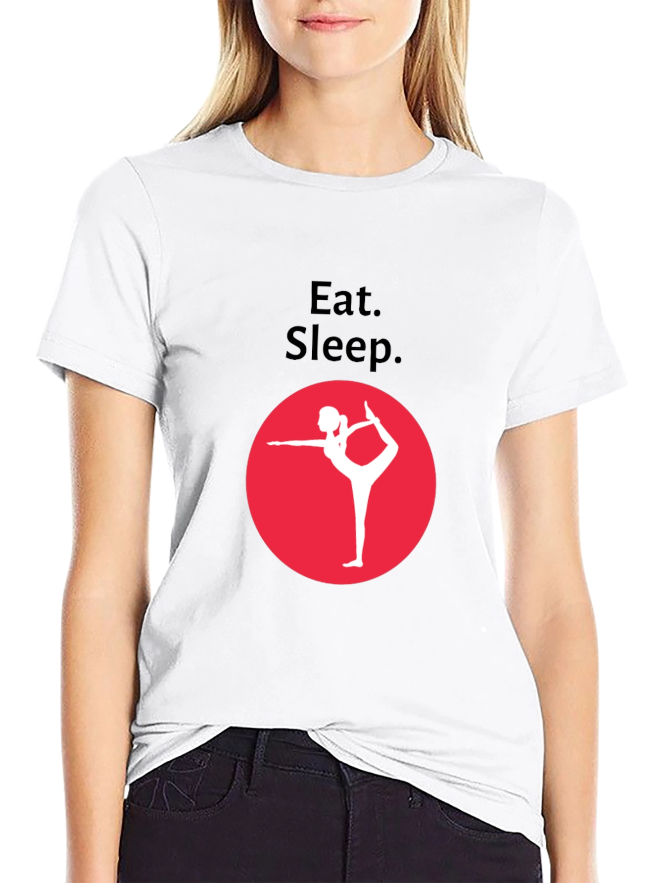Eat Sleep Yoga Black Graphic Tee