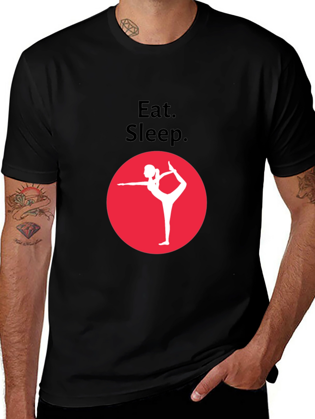 Eat Sleep Yoga Black Graphic Tee
