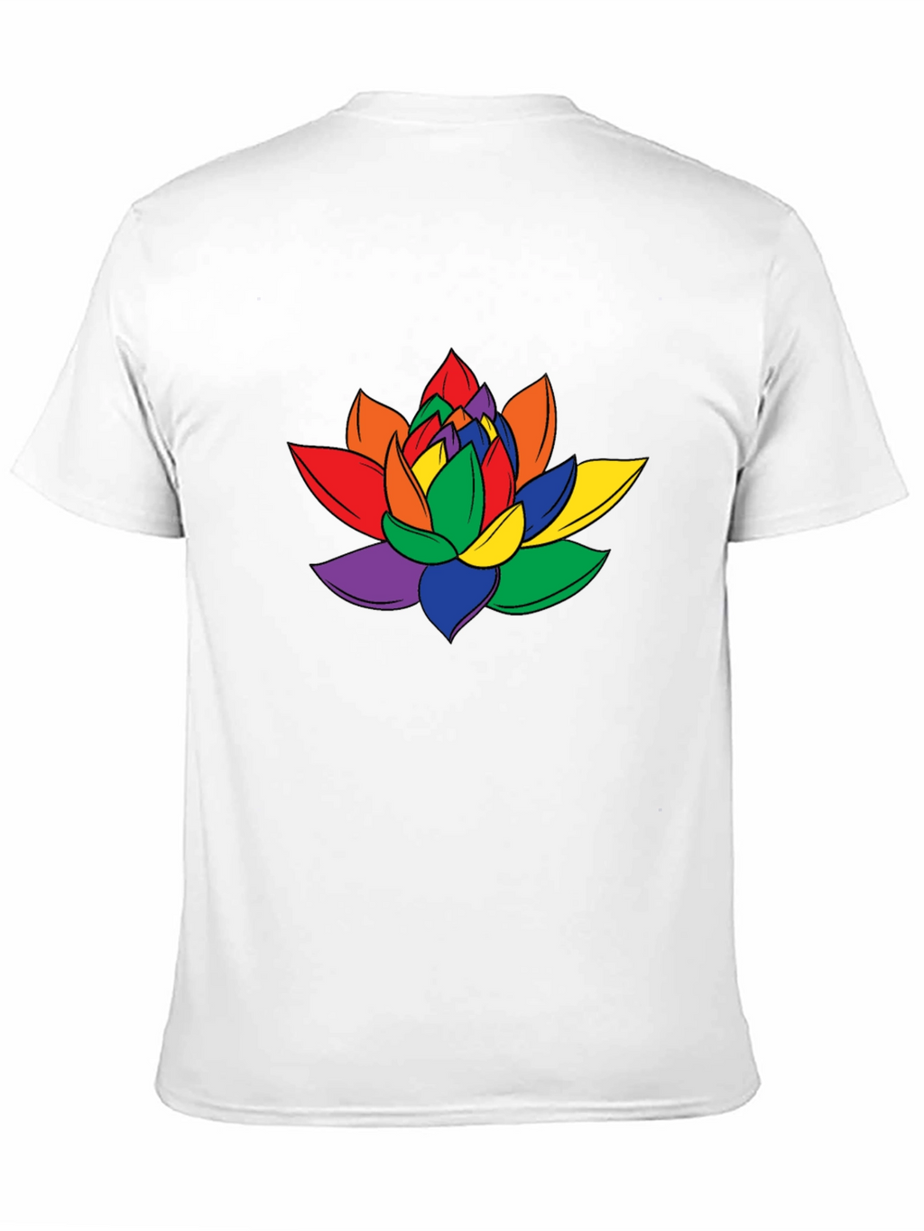 Rainbow Lotus Flower Graphic T-Shirt