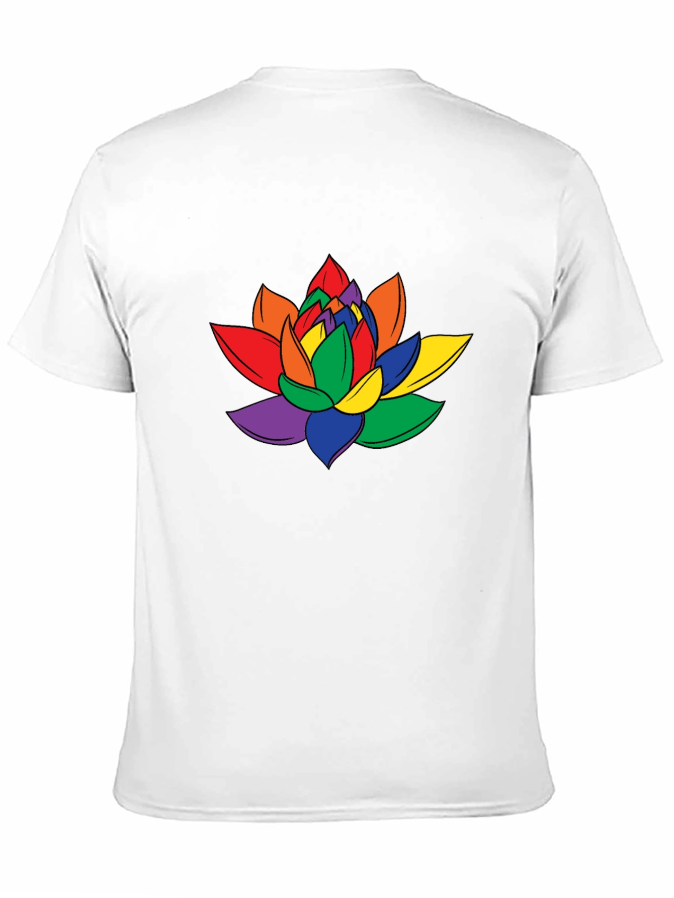 Rainbow Lotus Flower Graphic T-Shirt