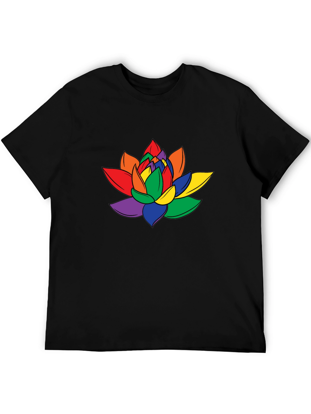 Rainbow Lotus Flower Graphic T-Shirt