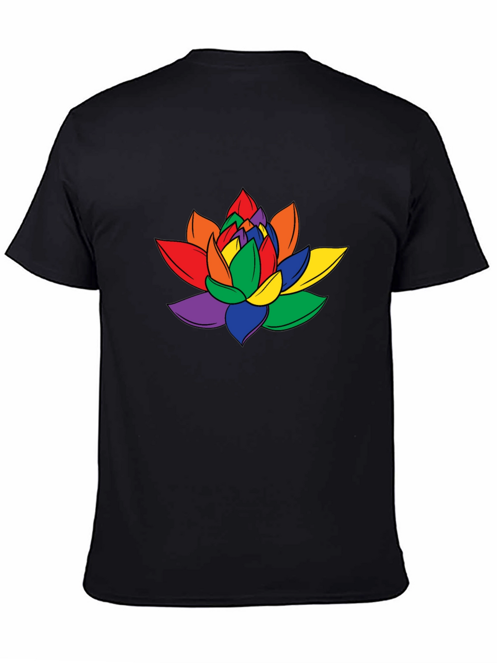 Rainbow Lotus Flower Graphic T-Shirt