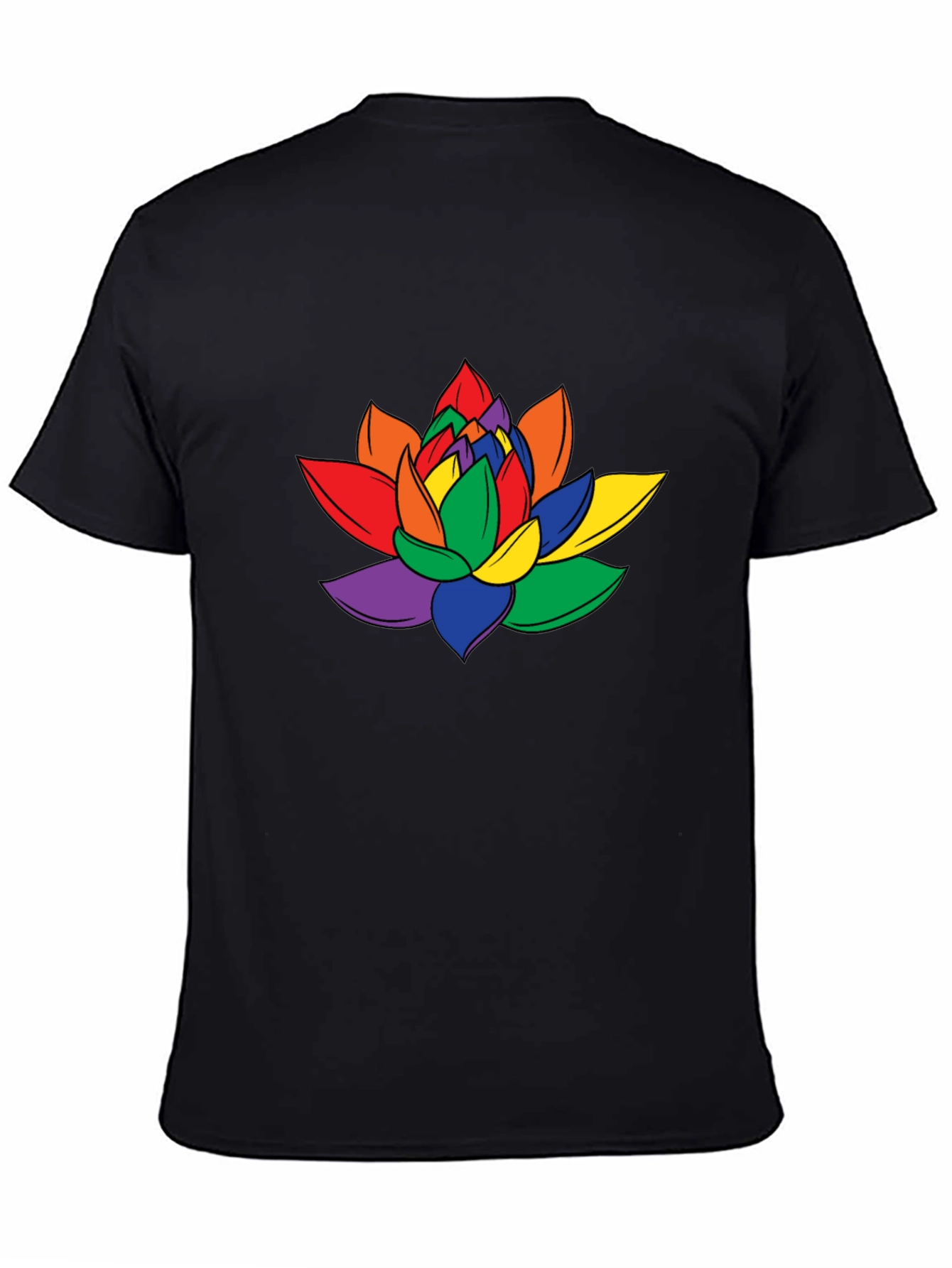 Rainbow Lotus Flower Graphic T-Shirt