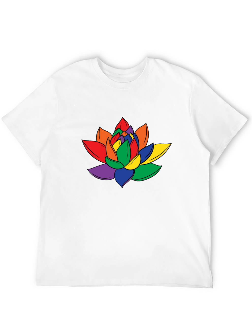 Rainbow Lotus Flower Graphic T-Shirt