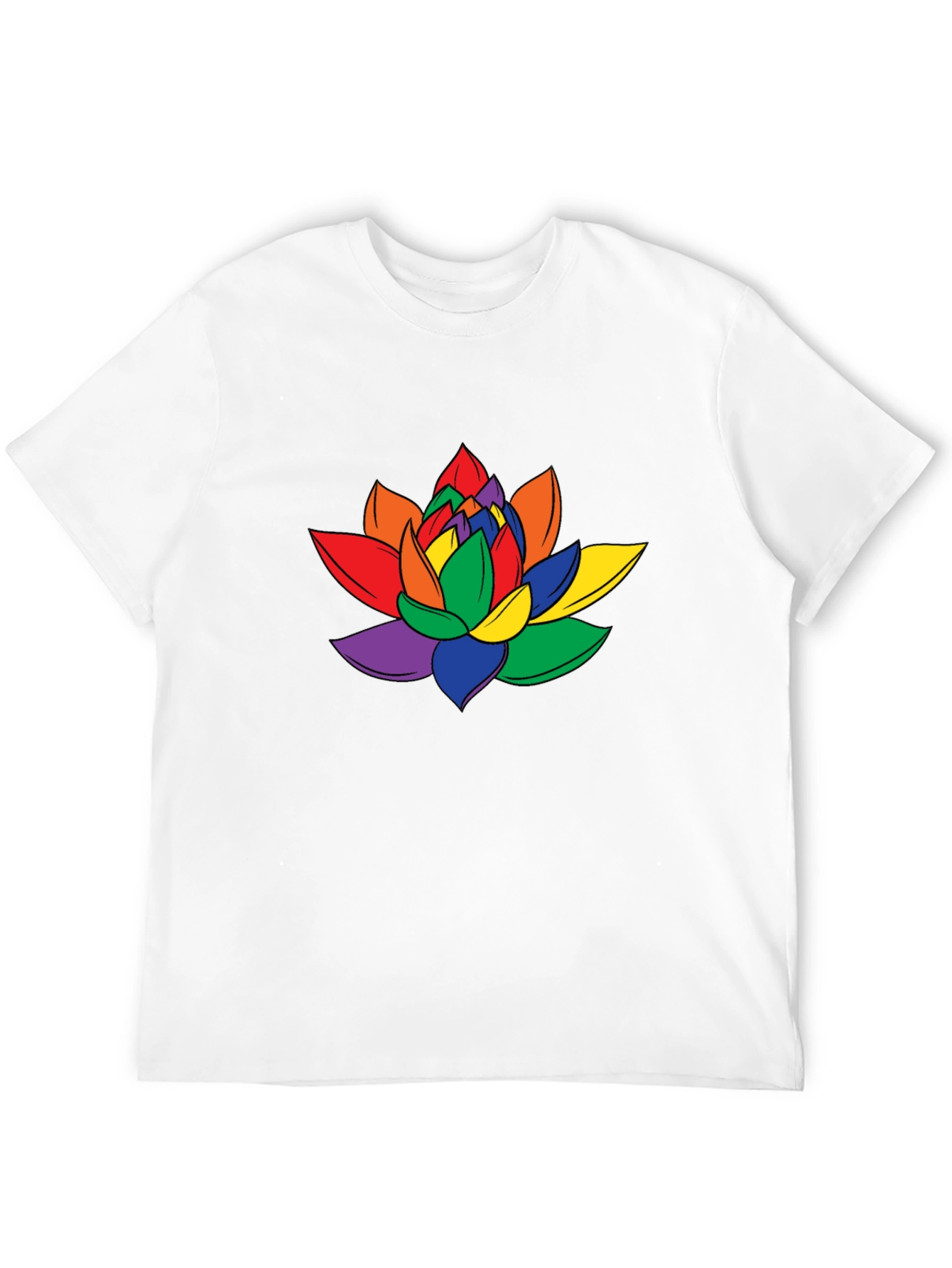 Rainbow Lotus Flower Graphic T-Shirt