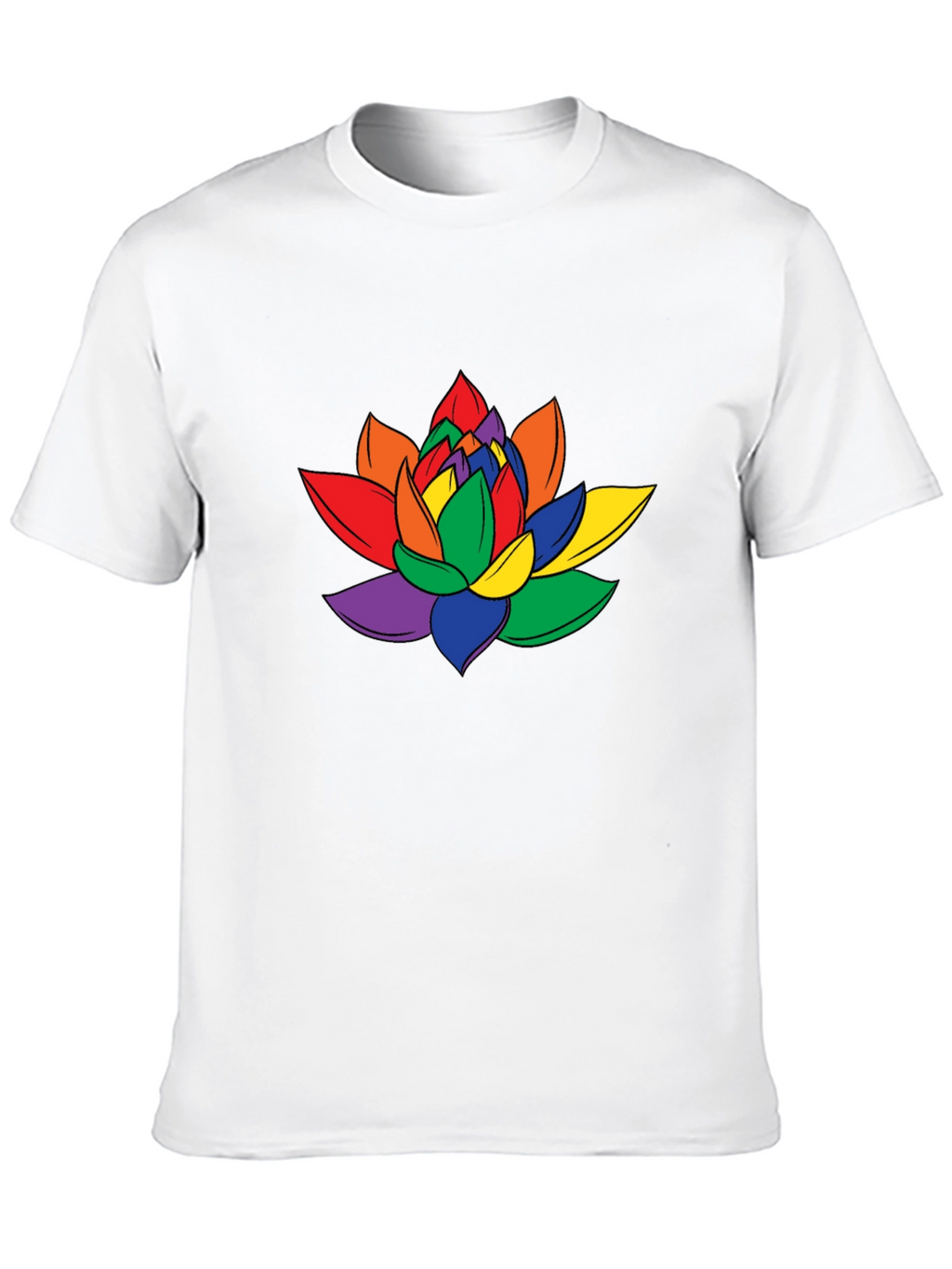 Rainbow Lotus Flower Graphic T-Shirt