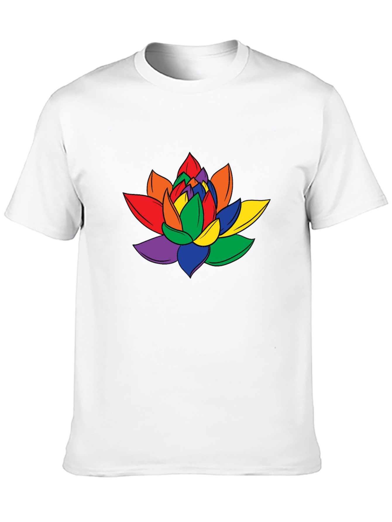 Rainbow Lotus Flower Graphic T-Shirt