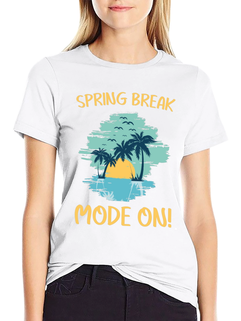 Spring Break Mode On Black T-Shirt