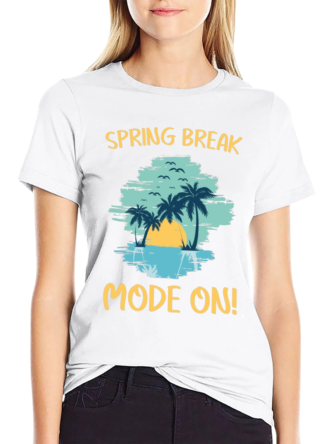 Spring Break Mode On Black T-Shirt