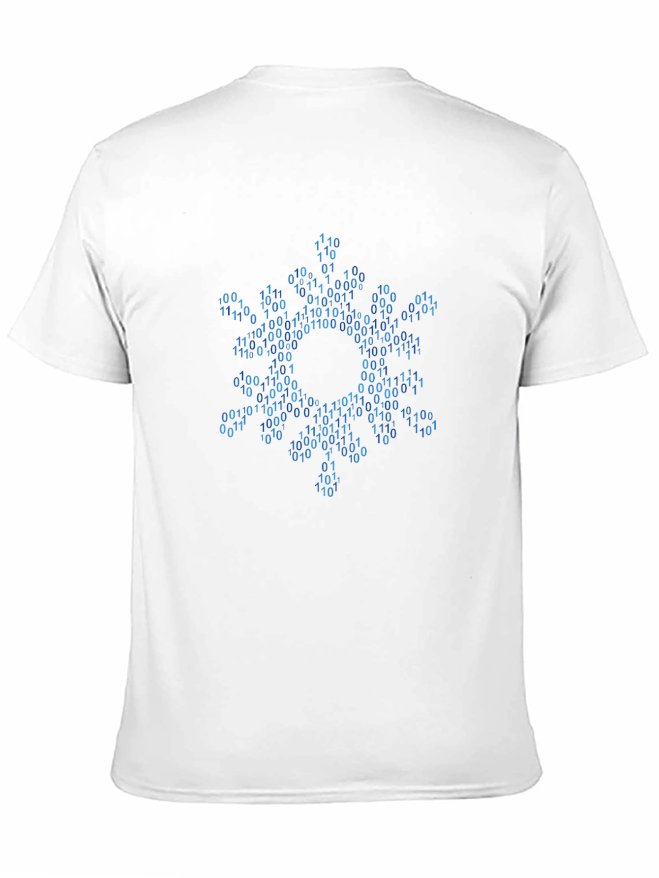 Binary Code Snowflake Black T-Shirt