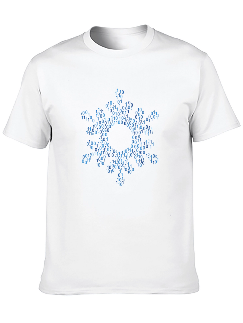 Binary Code Snowflake Black T-Shirt