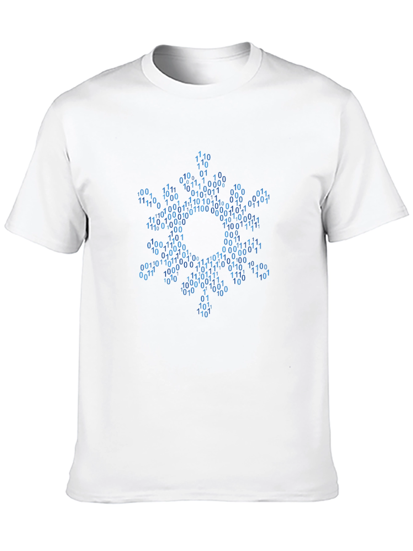 Binary Code Snowflake Black T-Shirt