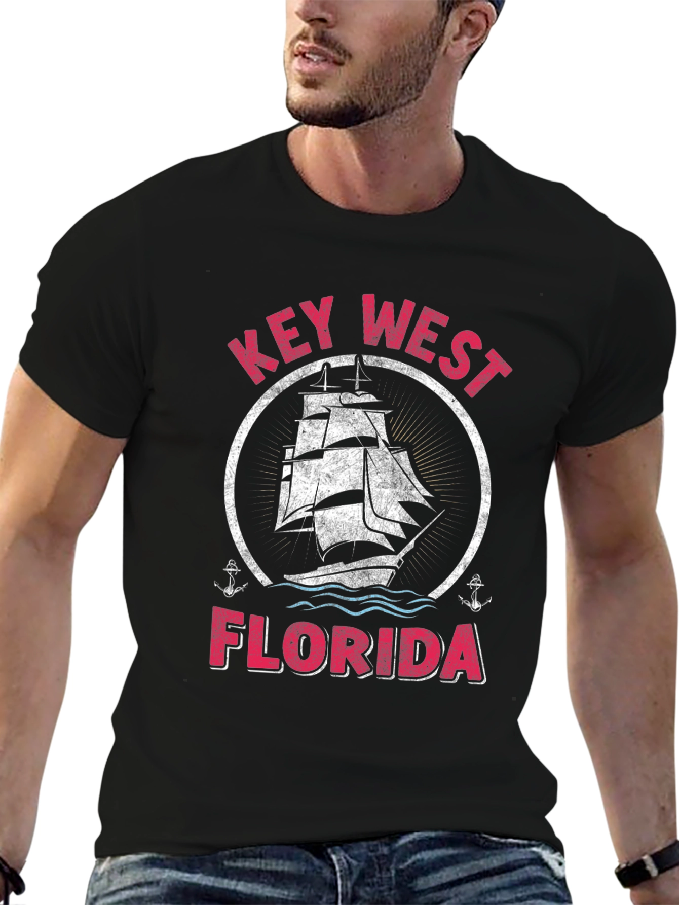 Key West Florida Sailboat Graphic T-Shirt