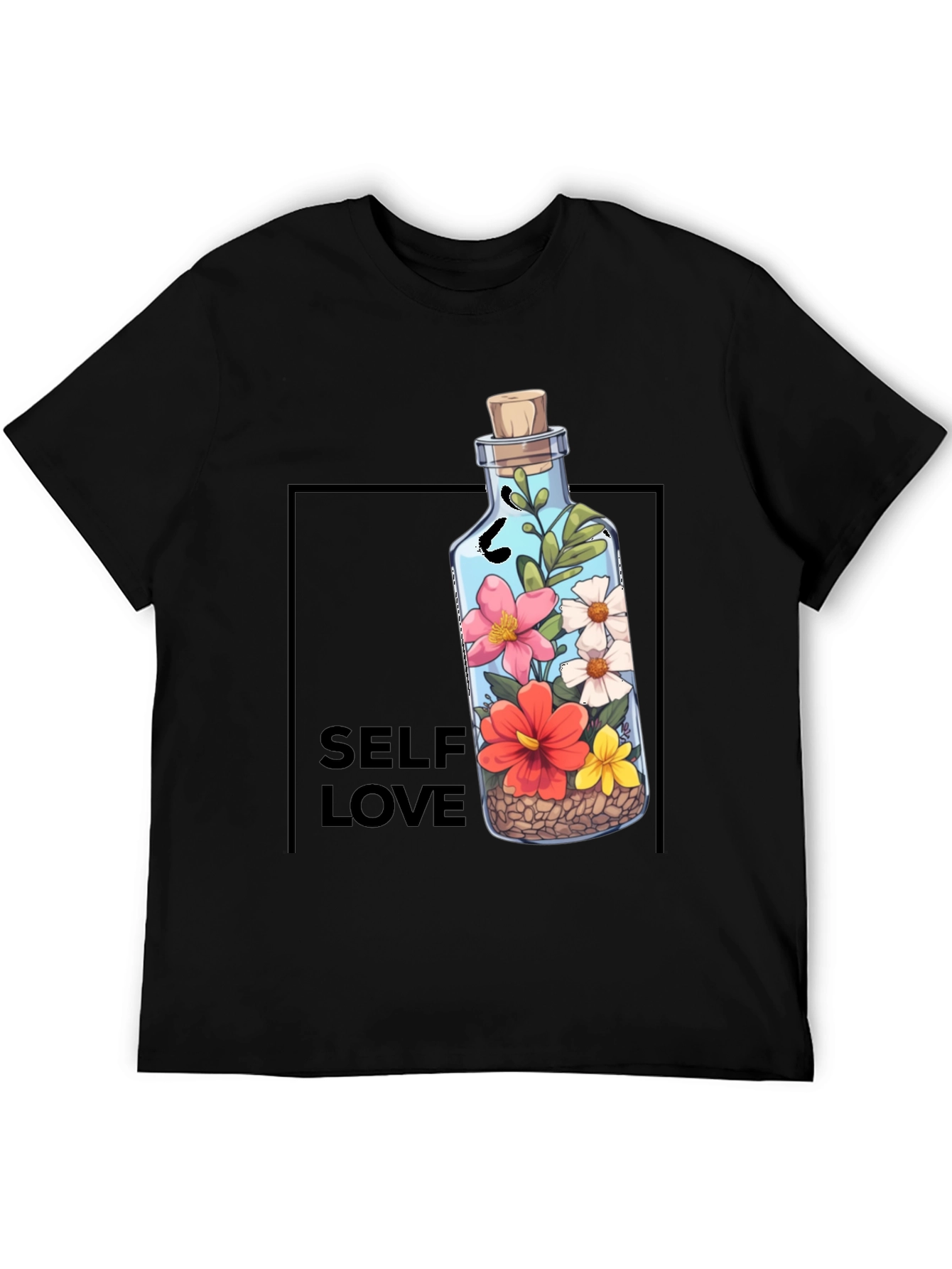 Self Love Graphic Tee - Floral Bottle Design