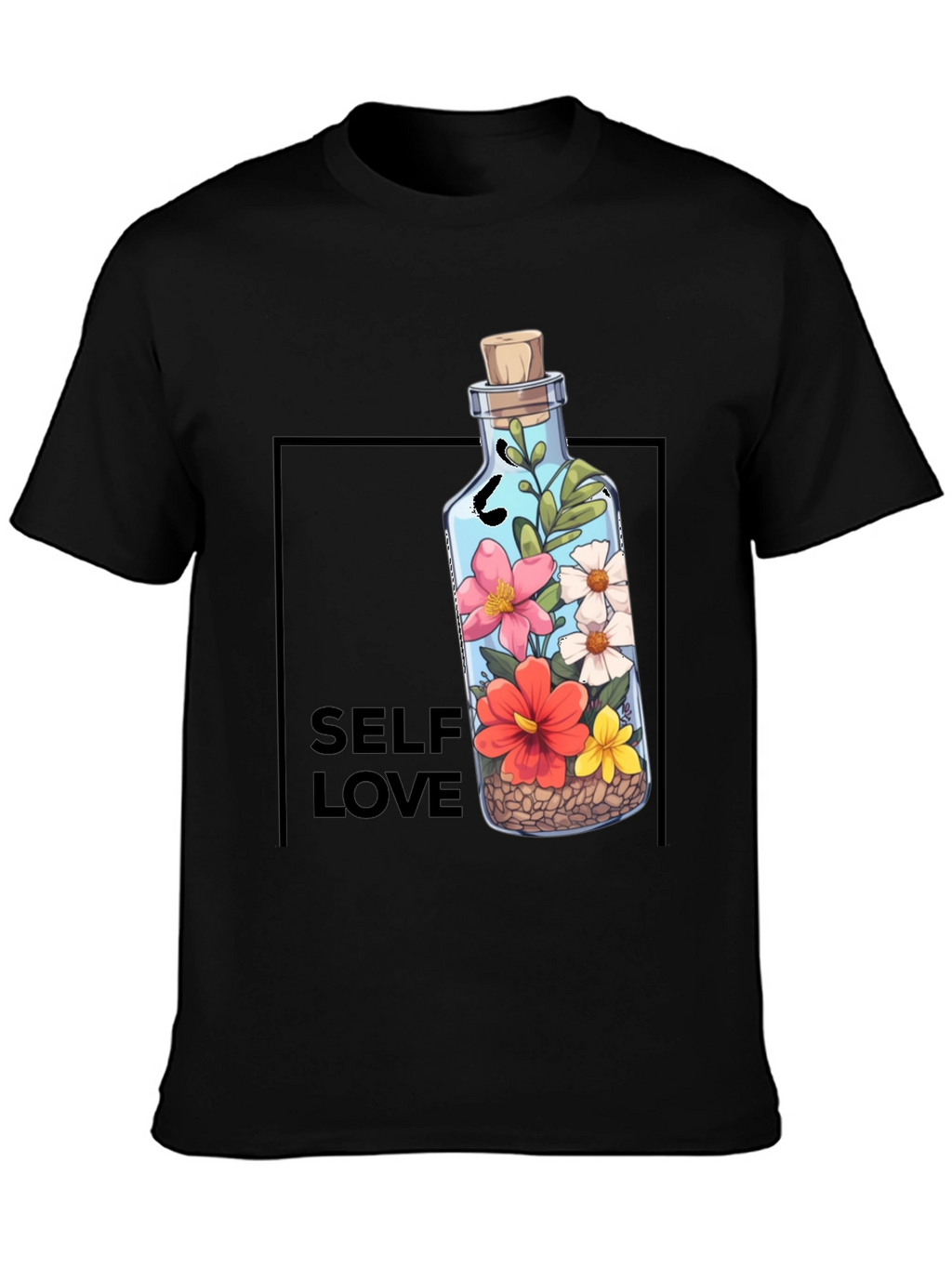 Self Love Graphic Tee - Floral Bottle Design